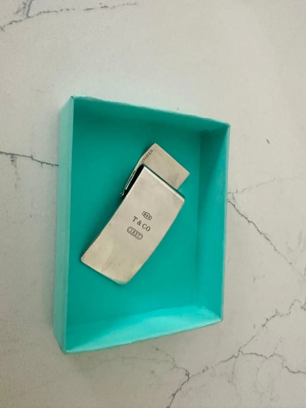 Tiffany & Co Hinged 1837 Money Clip in Sterling Silver 29.6 Gram Wide Money Clip
